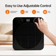 thumbnail image 3 of PhiloDeco 1500W Portable Electric Space Heater , Room Heater with Tip-Over and Overheat Protection, Safe and Quiet for Office Home Room Desk Indoor Use , Black, 3 of 7