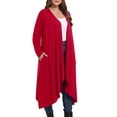 thumbnail image 3 of Cueply Women's Plus Size Cardigan Lightweight Long Sleeve Maxi Long Knitted Tops Open Front Sweater, 3 of 6