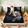 thumbnail image 3 of Erosebridal Fox Bed Sheets for Boys Girls, Golden Swirls Full Size Sheets, 4-Piece 1 Flat Sheet 1 Fitted Sheet and 2 Pillowcases, 3 of 6