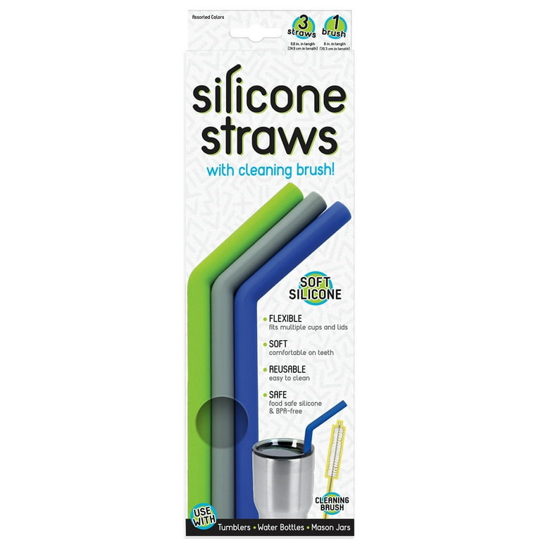 18pcs Silicone Straws Reusable Drinking Straws Set With 5pcs