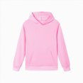 thumbnail image 2 of KPOPLK Solid Hoodies for Girls Long Sleeve Cute Hooded Sweatshirt with Pockets Kids Girl Pullover Tops Pink,Size 7-8 Years, 2 of 5