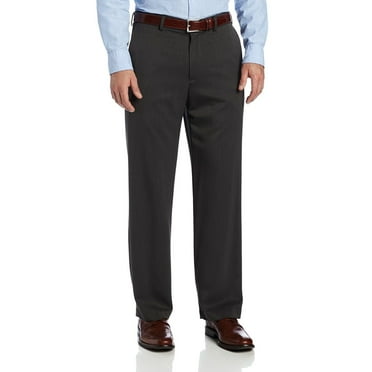 IZOD Men's Dress Pants Flat Front Straight Leg Performance (Gray, 36x30)