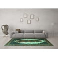 thumbnail image 3 of Ahgly Company Indoor Round Persian Turquoise Blue Traditional Area Rugs, 5' Round, 3 of 4