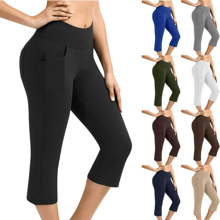 VerPetridure Clearance Capris Leggings for Women High Waisted Tummy Control  Workout Yoga Pants with Pockets 