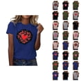 thumbnail image 1 of T-shirt Femme Saint-Valentin 2026 Mode Manches Courtes Col Rond Cœur Graphique, 1 of 4