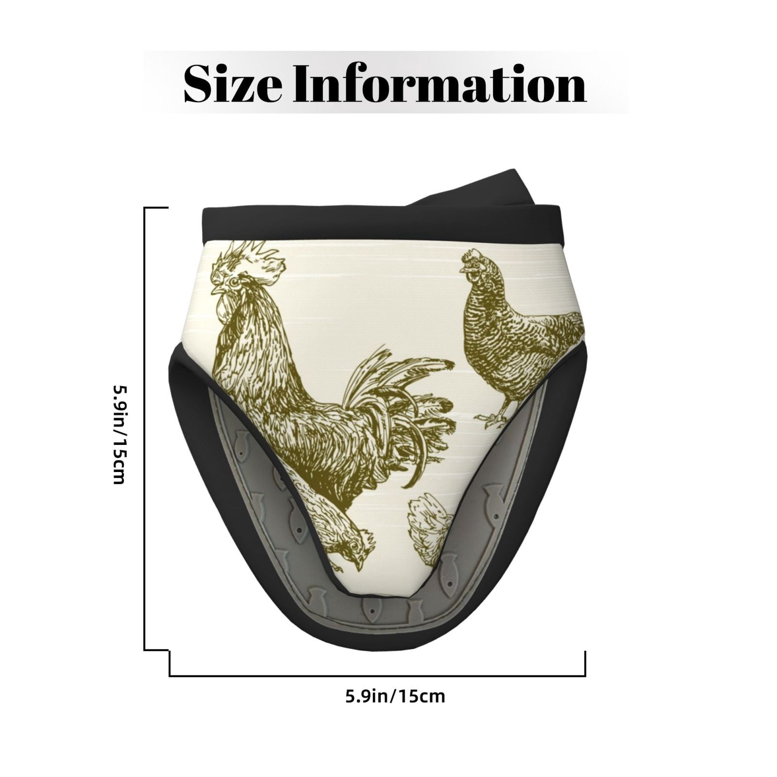 Vsdgher Chickens Non-Slip Mini Oven Mitt Set, Short Oven Mitts for Baking Grilling Barbecue Microwave, 5.9"x5.9"in