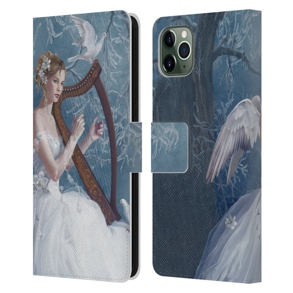 Head Case Designs Officially Licensed Nene Thomas Deep Forest Chorus Angel Harp And Dove Leather Book Wallet Case Cover Compatible with Apple iPhone 11 Pro Max