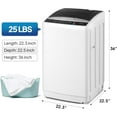 thumbnail image 6 of VINGLI 25LBS Full-Automatic Electric Laundry Machine， Portable Washing Machine with Stainless Steel Drum, 110V Compact Washer, Washer and Dryer Combo for Apartment, Dorms, RV, Grey, 6 of 14