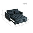 thumbnail image 7 of 52 inch Convertible Pull - Out Trundle Sofa Bed, Velvet Upholstered Loveseat with Adjustable Sleeper, Multi - Functional Couch for Small Spaces, BLack, 7 of 7
