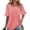 Orange, variant on Women's Casual Short Sleeve Round Neck Blouse Top for Summer - Soft Polyester Fabric for Daily Wear