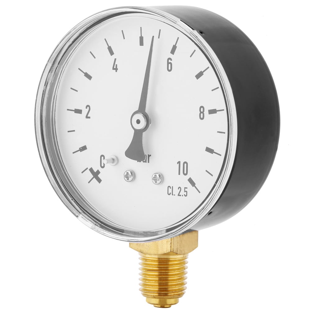 Air Oil Water Pressure Gauge 1/4 Inch NPT 0-10 Bar Side Mount Manometer Air Water Pressure Gauge 