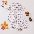 thumbnail image 5 of CONFREE Halloween Pajamas for Women Set Short Sleeve Buttons Sleepwear Tops Shorts Hallowmas Pumpkin Ghost Pjs for Women Cozy Nightwear, 5 of 9