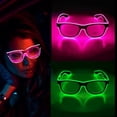 thumbnail image 2 of LINLIN LED Glasses, Light Up Glasses with 4 Modes Neon El Wire LED Battery Light Up Eyeglasses Sunglasses Eyewear for Nightclub Party, 2 of 2