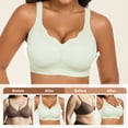 thumbnail image 3 of QYLUX Seamless Bras for Women No Underwire Scalloped Push Up Bras Soft Wireless Comfort Bralettes Full Coverage Light Green L, 3 of 6