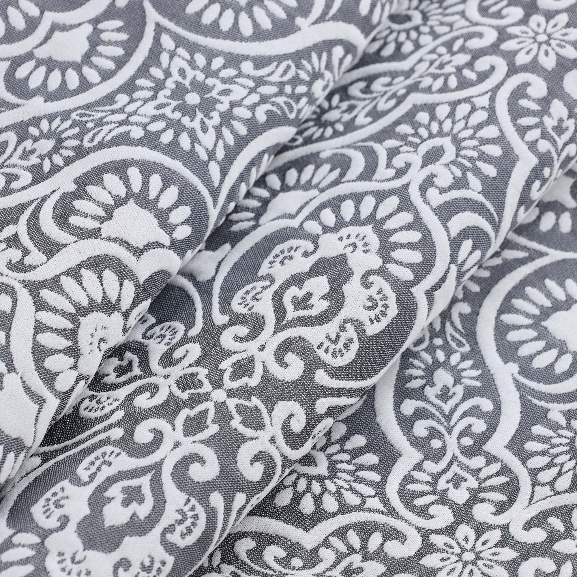 Superior Enzy Floral Matelasse Bedspread and Sham Set, 3-Piece Soft Textured Jacquard Bedspreads, King, Charcoal