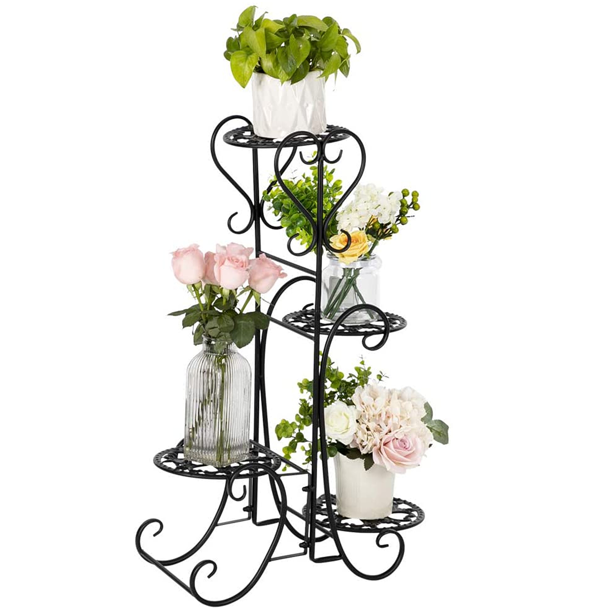 Plant Stand 4Tier Metal Plant Shelf Flower Pot Holder for Indoor