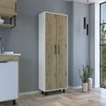 thumbnail image 7 of Wooden Cabinets, Multistorage Manacor, Five Shelves, Macadamia and White Finish, Multicolor Living Room Cabinets,Particle Board Cabinets With Doors, Furniture Primary Living Space Cabinets, 7 of 7