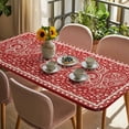 thumbnail image 3 of Valentine's Day Table Cloths for 3 Foot Rectangle Tables, Red Love Vintage Country Abstract Art Patio Waterproof Elastic Fitted Tablecloths, Washable Rectangular Table Cover for Camping, 3 of 8