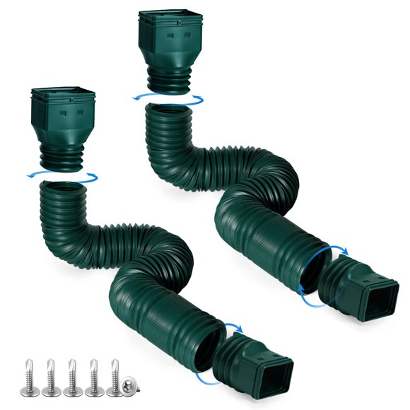 Extensiones flexibles para bajante plusgutter de 53 a 173 cm, paquete de 2