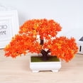 thumbnail image 4 of Farfi Artificial Plant Realistic Looking Eye-catching Plastic Simulation Plants Potted Bonsai Decor for Home (Yellow), 4 of 13