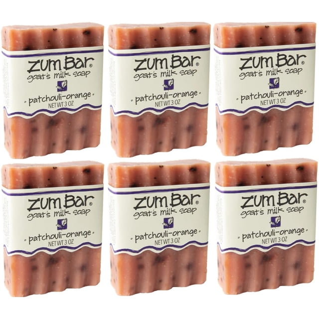 Jabón de leche de cabra Indigo Wild Zum Bar - Pachulí-Naranja - 3 oz (paquete de 6)