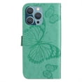 thumbnail image 3 of Dteck Wallet Case for Apple iPhone 14 Pro Max, for Women with Card Holder Butterfly Embossed Flip Kickstand PU Leather Magnetic Protective Cover with Lanyard, Green, 3 of 7