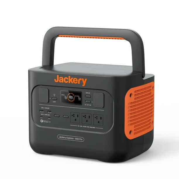 Jackery Explorer 1000 Portable Power Station, 1002Wh Capacity with 3 x 1000W  AC Outlets, Solar Generator (Solar Panel Not Included) for Home Backup,  Emergency, Outdoor Camping 