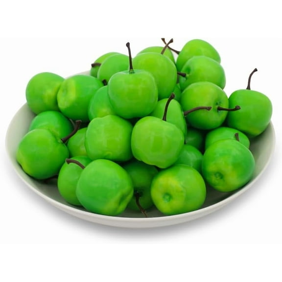 30 Pcs Mini Artificial Apples, Fake Little Green Apple Mini Fruits Realistic Lifelike Simulation Apples for Home Party Christmas Tree Decor Apples Photography Props