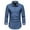 Dark Blue, variant on Up to 65% off!Fashion Oversize Long Sleeve Shirts for Mens d Button Pocket Flip Collar Casual Jeans Shirt