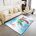 thumbnail image 1 of Erosebridal Cartoon Sea Turtle Rugs For Bedroom 6'6" x 4'11", Ocean Fish Animal Living Room Rug, Non Slip, 1 of 5