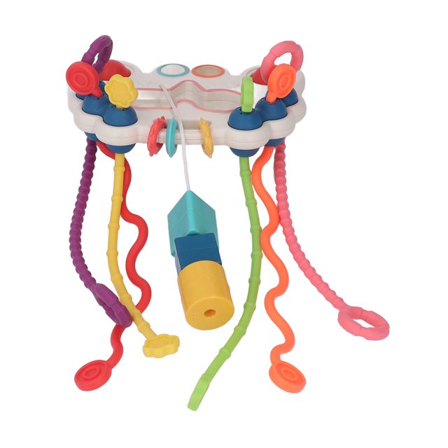Juguete para tirar del bebé, juguete interactivo con cuerda para tirar, juguete de actividad con cuerda para tirar, diseño elevado
