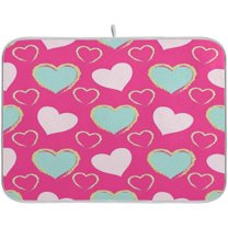 Pizza Blue Lines Dish Drying Mat for Kitchen Counter 18 x 24 in Rack Mat, Microfiber Dry Dishes Mats Drainer Mat Dish Drying Pad Countertops Mat