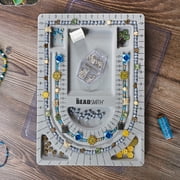The Beadsmith Bead Board with Cover, Grey Flocked, 3 U-Shaped Channels, 6 Recessed Compartments, 9.75 x 13.25 inches, Design Boards for Creating Bracelets, Necklaces and Other Jewelry