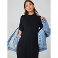 thumbnail image 4 of Black Solid Pocket Side Tee Maxi Dress Relaxed Fit, 4 of 5