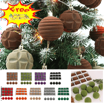 Fwttom 12Pcs Velvet Christmas Balls Ornaments, Christmas Shatterproof Ball with Strings - Christmas Decorations for Xmas Tree, Holiday, Wedding, Party, Christmas Ornaments, 60mm/2.36" (Free Pendant)