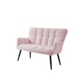 thumbnail image 3 of 52'' Small Loveseat Sofa, Couch 2-Seater with Quilting Backs for Living Room and Bedroom.Pink, 3 of 10