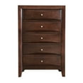 thumbnail image 3 of Maklaine Contemporary Engineered Wood 5 Drawer Chest in Cappuccino, 3 of 7