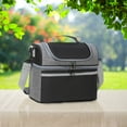 thumbnail image 5 of LanSuare Double Layer Insulated Lunch Bag, Large Capacity Portable Bento for Outdoor Picnic, Work Commute, Classroom Meal Carrier, 5 of 6