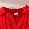 thumbnail image 6 of Hinvhai Toddler Girls Fall Outfits Ribbed Knit Sleeveless Sweater Tops Pleated Mini Skirt Sets Cute Girls Winter Clothes Red 3-4Years, 6 of 9