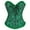 1- Black & Green, variant on Women's Lace up Boned Plus Size Overbust Corset Bustier Top with G-String