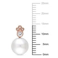 thumbnail image 2 of Everly Women's Cultured Pearl and Sapphire 10k Rose Gold Earrings, 2 of 5