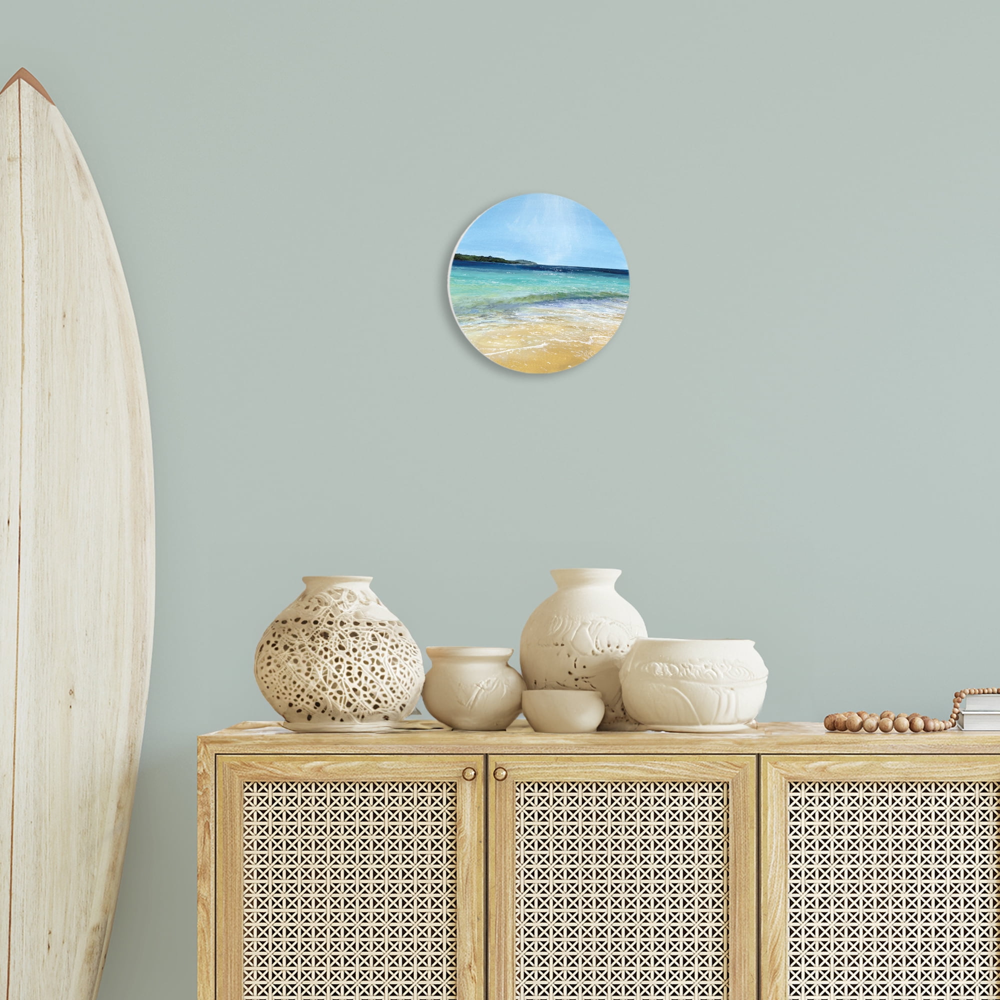 Stupell Industries Glistening Beach Landscape Circular Wall Plaque, design by Georgie Harrison
