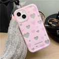thumbnail image 1 of iPhone 11 12 13 14 Plus PRO MAX iPhone14 iPhone14Pro Pink Loveheart Glitter photo frame Funda Blanda, 1 of 3