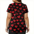 thumbnail image 5 of Dwralegc Women's Valentines Printed Scrub Tops Short Sleeve Shirts Heart Pattern V Neck Nurse Plus Size Shirt with 2 Pockets Uniform Red M, 5 of 5