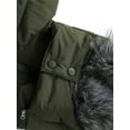 thumbnail image 5 of GGleaf Women's Plus Size Winter Thicken Puffer Coat Warm Snow Jacket with Fur Removable Hood Army Green 1X, 5 of 9