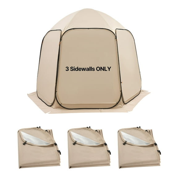 VEVOR Sun Shade Sail Canopy Covers, Fit for 10 x 9.2 ft Screen House Tent, Sun Protection, 5.51 x 4.23 ft 300D Oxford Silver-Coated Fabric, Pack of 3 (Not Include Tent), for Outdoor Activities, Beige