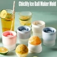 thumbnail image 3 of Chiclify ice ball, Reusable Silicone Large DIY Round Ice Cube, 2.5 Inch Mold for Bourbon Whiskey, Cocktails, Easy to Demould and Clean, Bourbon Gifts for Men (White,4 Pcs), 3 of 8