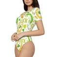 thumbnail image 2 of Fotbe Women Short Sleeve Bodysuit Round Neck St Patrick'S Day1 Bodysuit For Women Round Neck Scoop Neck Long Sleeve Stretch Tops Jumpsuit-Xx-Large, 2 of 9