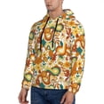 thumbnail image 3 of Naloa Vintage Floral Men's Casual Hooded Collar Drawstring Hoodies Pullover Sweatshirts Casual Long Sleeve Shirts-Large, 3 of 7