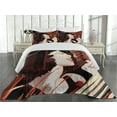 thumbnail image 2 of Ambesonne Afro Quilted Coverlet 3 Pcs, Musical Jazz Singer Woman, King Size, Black Red, 2 of 4
